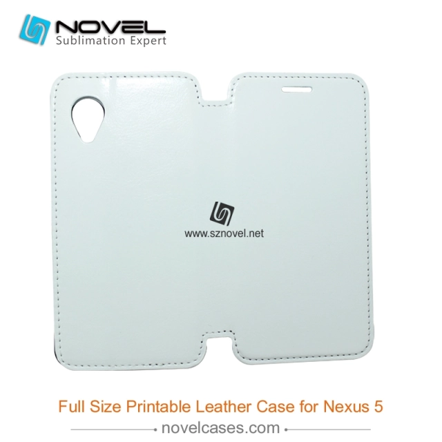 Full Size Printable Sublimation PU Leather Phone Case for Nexus 5