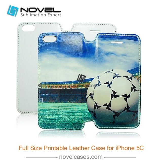 Full Size Printable Sublimation PU Leather Phone Case for iPhone 5C