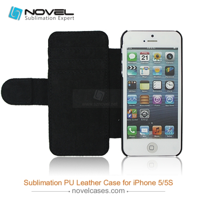 For iPhone 5 Sublimation PU Leather Phone Case, PU Phone Wallet