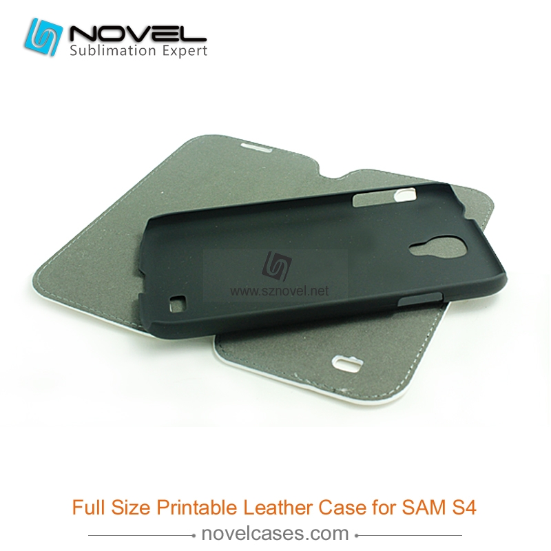 Full Size Printable Sublimation PU Leather Phone Case for Sam sung Galaxy S4