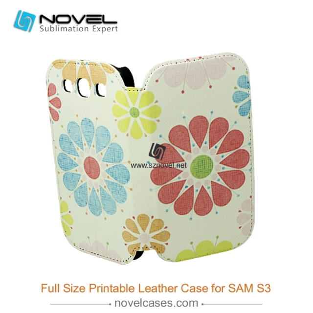 Full Size Printable Sublimation PU Leather Phone Case for Sam sung Galaxy S3