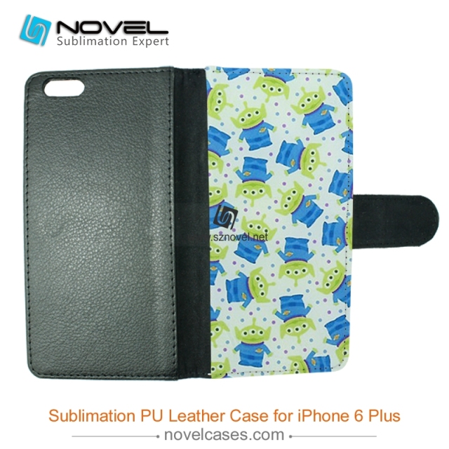 For iPhone 6 Plus Sublimation PU Leather Phone Case, PU Phone Wallet