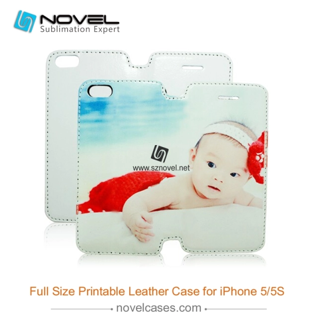 Full Size Printable Sublimation PU Leather Phone Case for iPhone 5 / 5S