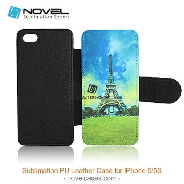 For iPhone 5 Sublimation PU Leather Phone Case, PU Phone Wallet