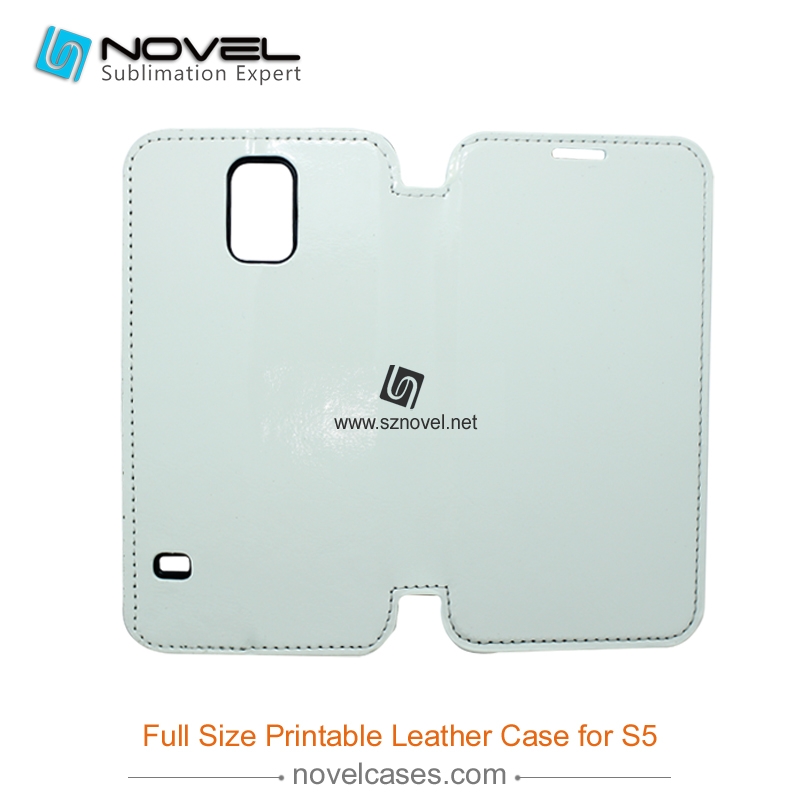 Full Size Printable Sublimation PU Leather Phone Case for Sam sung Galaxy S5