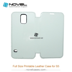 Full Size Printable Sublimation PU Leather Phone Case for Sam sung Galaxy S5