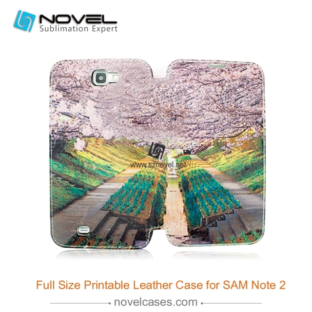 Full Size Printable Sublimation PU Leather Phone Case for Sam sung Galaxy Note 2