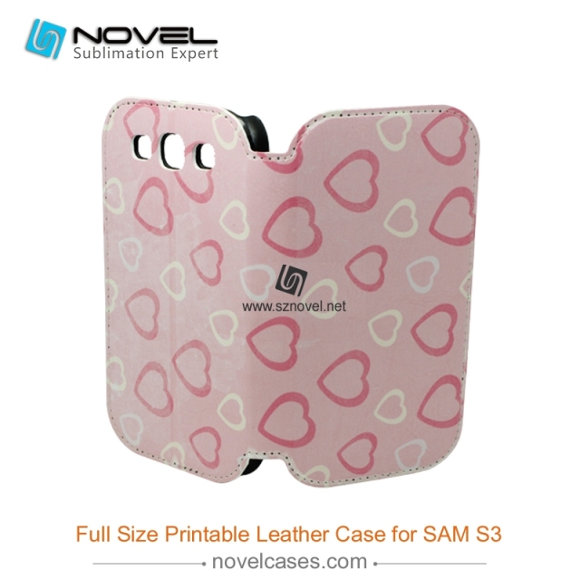 Full Size Printable Sublimation PU Leather Phone Case for Sam sung Galaxy S3