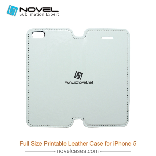 Full Size Printable Sublimation PU Leather Phone Case for iPhone 5 / 5S