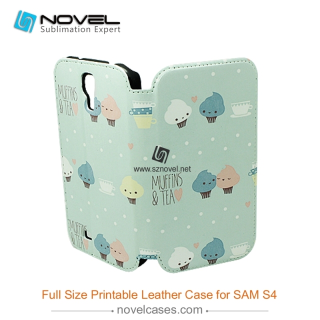 Full Size Printable Sublimation PU Leather Phone Case for Sam sung Galaxy S4