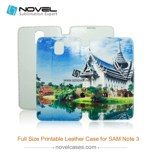 Full Size Printable Sublimation PU Leather Phone Case for Sam sung Galaxy Note 3