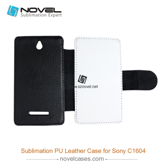 For Sony Xperia E C1604 Sublimation Leather Wallet, Blank PU Leather Phone Case