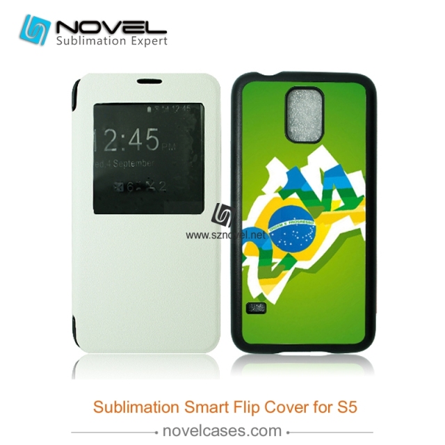 For SAM Galaxy S5 Sublimation Smart Flip Cover