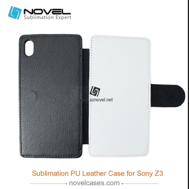 For Sony Xperia Z3 Sublimation Leather Wallet, Blank PU Leather Phone Case