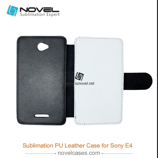 For Sony Xperia E4 Sublimation Leather Wallet, Blank PU Leather Phone Case
