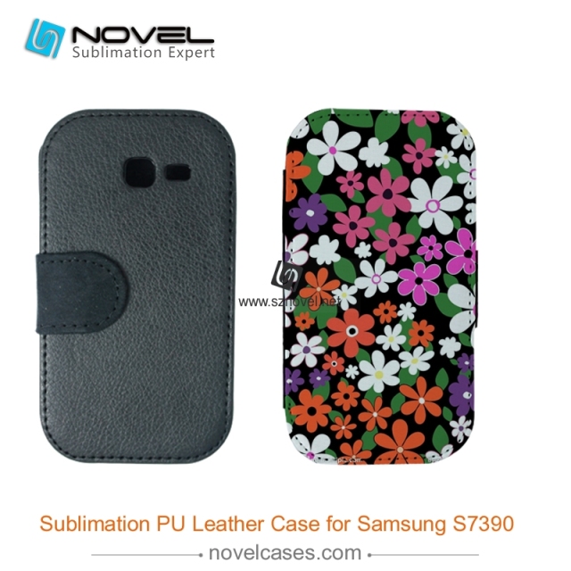 For Sam sung Galaxy Trend Lite S7390  Sublimation Leather Wallet, Blank PU Leather Phone Case