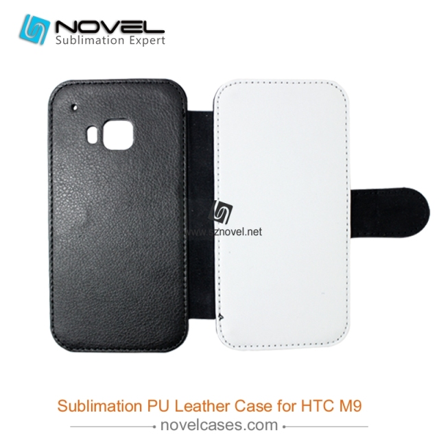 For HTC M9 Sublimation Leather Wallet, Blank PU Leather Phone Case