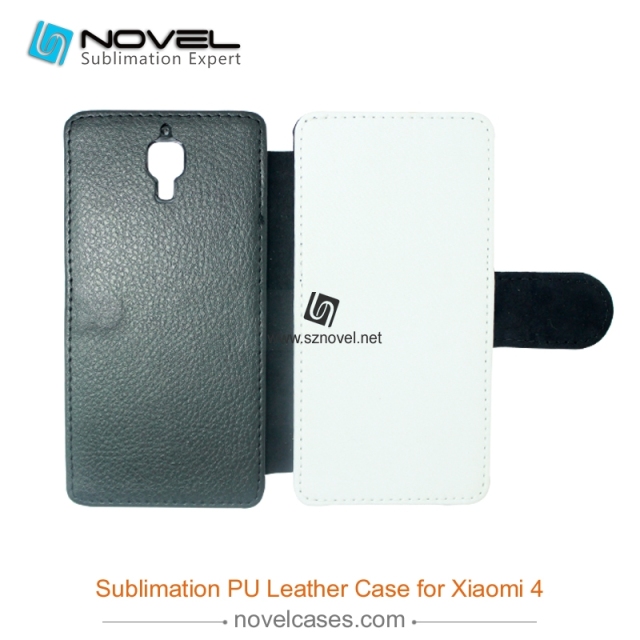 For Xiaomi 4 Sublimation Leather Wallet, Blank PU Leather Phone Case