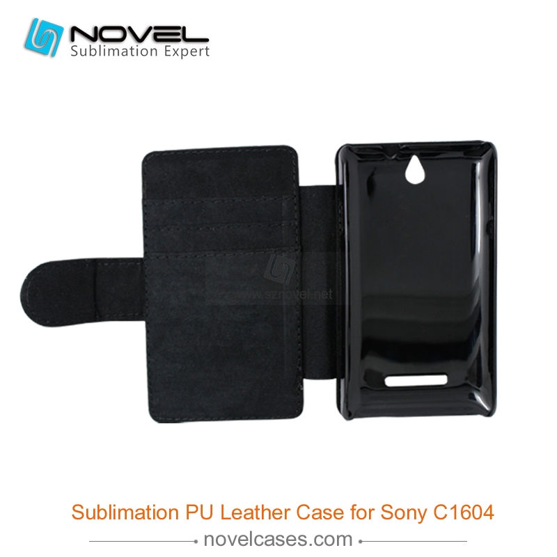 For Sony Xperia E C1604 Sublimation Leather Wallet, Blank PU Leather Phone Case