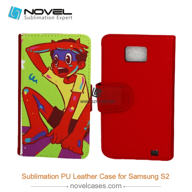 For Galaxy S2 Sublimation Leather Wallet, Blank PU Leather Phone Case