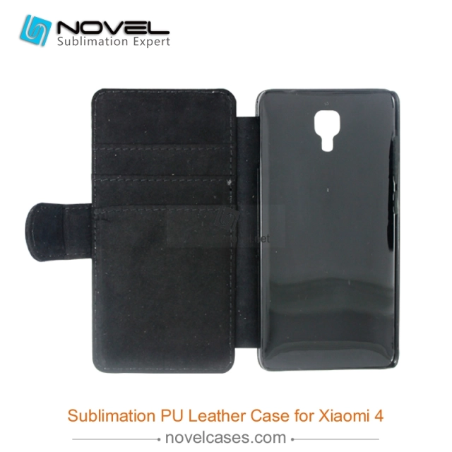 For Xiaomi 4 Sublimation Leather Wallet, Blank PU Leather Phone Case