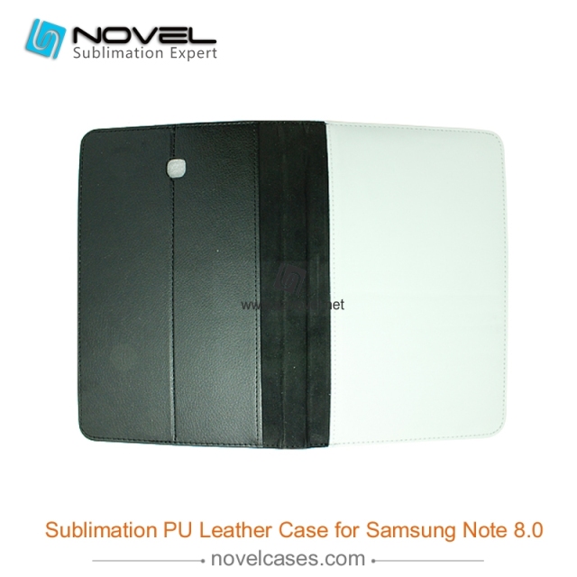 For Sam sung Galaxy Note 8.0 Sublimation Leather Wallet, Blank PU Leather Phone Case
