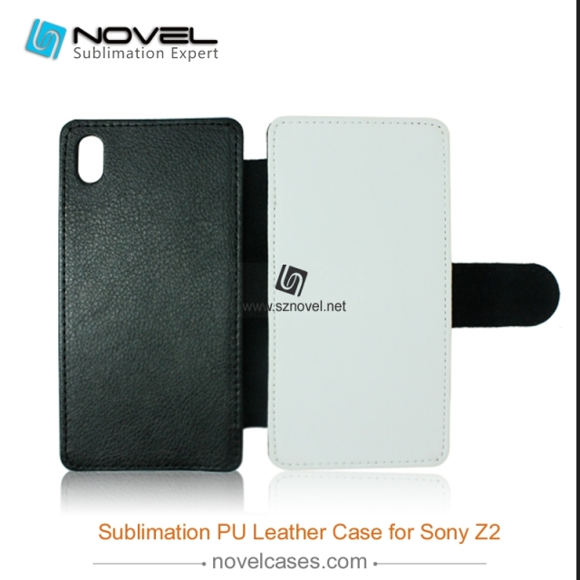 For Sony Xperia Z2 Sublimation Leather Wallet, Blank PU Leather Phone Case