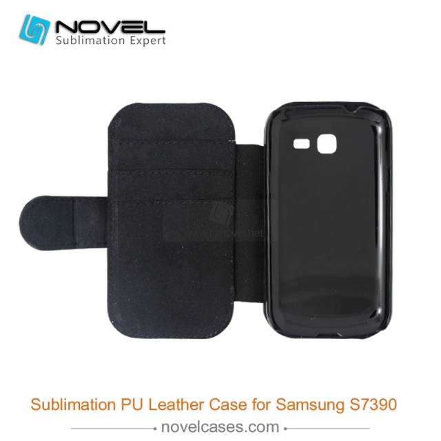 For Sam sung Galaxy Trend Lite S7390  Sublimation Leather Wallet, Blank PU Leather Phone Case