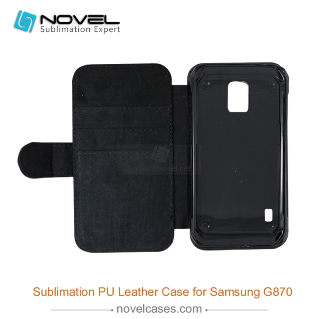 For Sam sung Galaxy S5 Active G870 Sublimation Leather Wallet, Blank PU Leather Phone Case