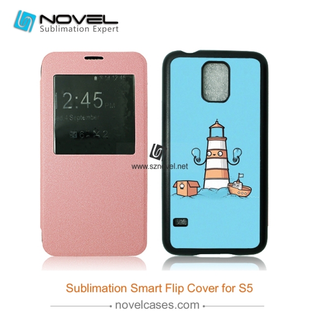 For SAM Galaxy S5 Sublimation Smart Flip Cover