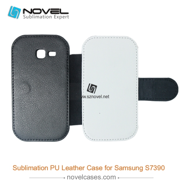 For Sam sung Galaxy Trend Lite S7390  Sublimation Leather Wallet, Blank PU Leather Phone Case