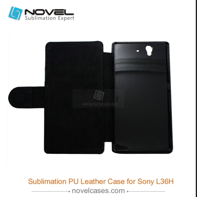 For Sony Xperia Z L36H Sublimation Leather Wallet, Blank PU Leather Phone Case