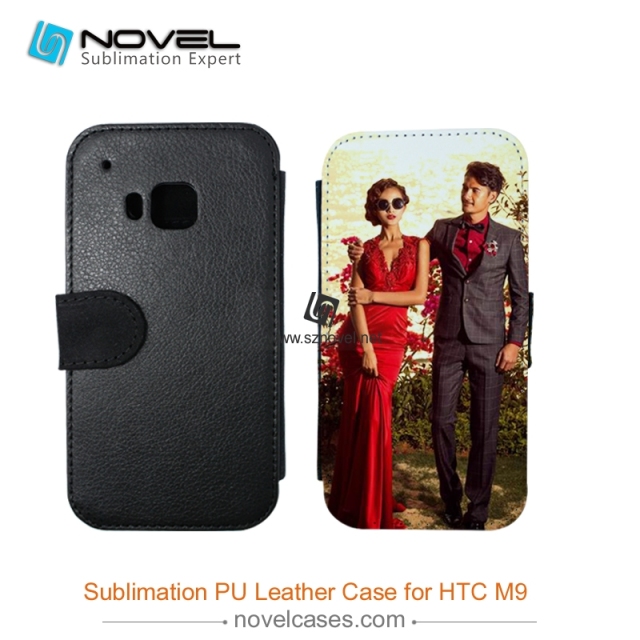 For HTC M9 Sublimation Leather Wallet, Blank PU Leather Phone Case