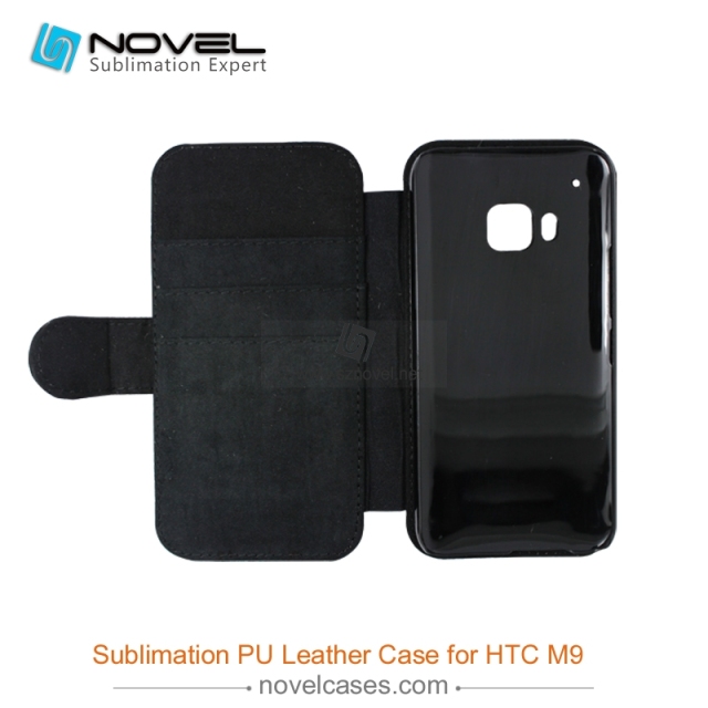 For HTC M9 Sublimation Leather Wallet, Blank PU Leather Phone Case