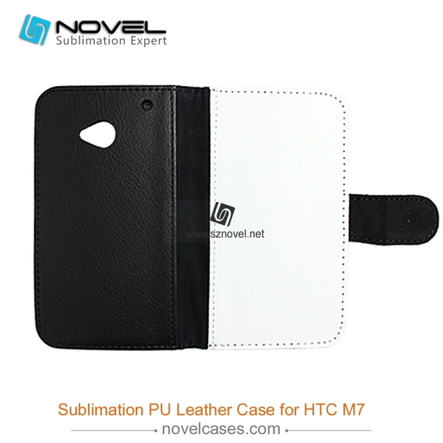 For HTC M7 Sublimation Leather Wallet, Blank PU Leather Phone Case