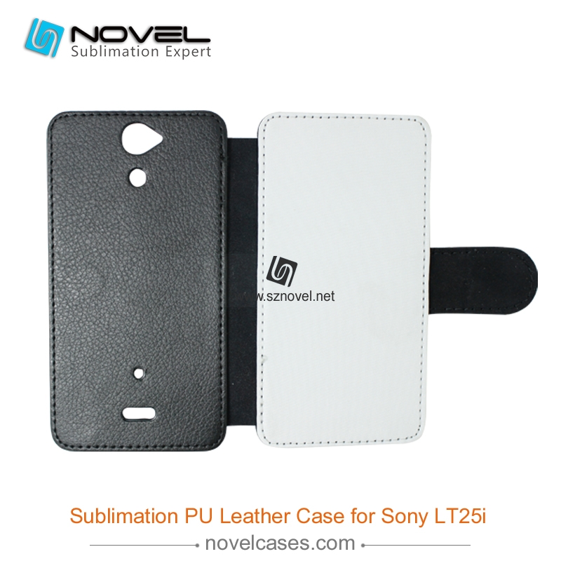 For Sony Xperia LT25i Sublimation Leather Wallet, Blank PU Leather Phone Case