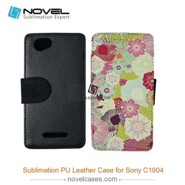 For Sony Xperia M C1904 Sublimation Leather Wallet, Blank PU Leather Phone Case