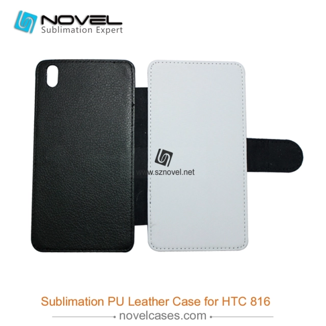 For HTC 816 Sublimation Leather Wallet, Blank PU Leather Phone Case