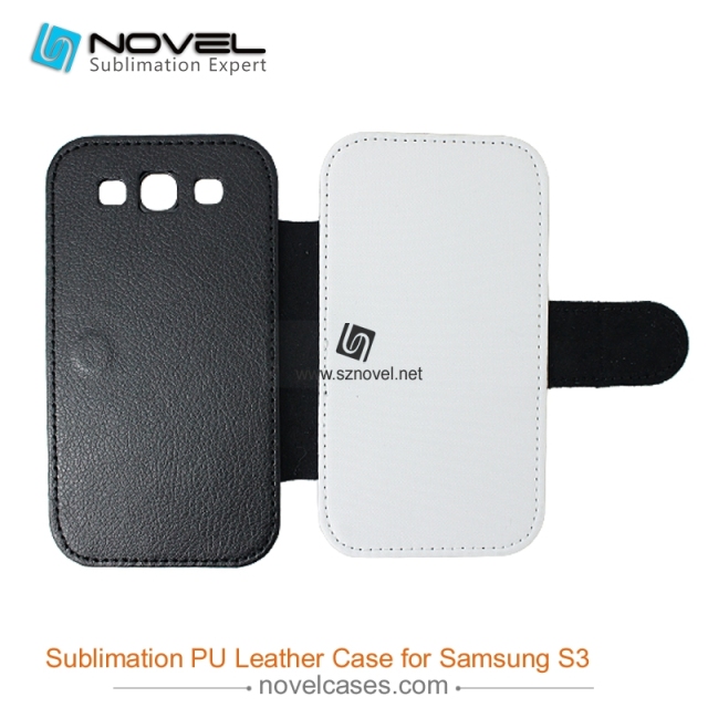 For Sam sung Galaxy S3 Sublimation Leather Wallet, Blank PU Leather Phone Case