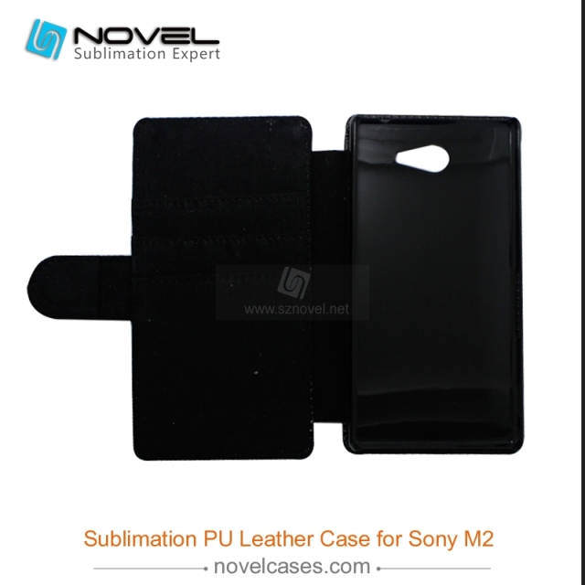 For Sony Xperia M2 Sublimation Leather Wallet, Blank PU Leather Phone Case