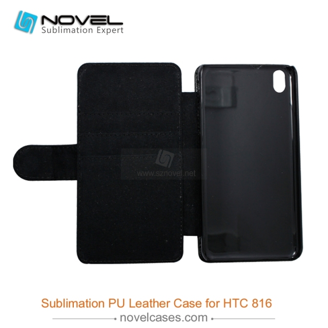 For HTC 816 Sublimation Leather Wallet, Blank PU Leather Phone Case
