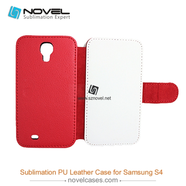 For Sam sung Galaxy S4 Sublimation Leather Wallet, Blank PU Leather Phone Case