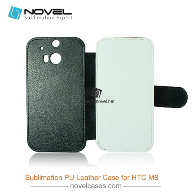 For HTC M8 Sublimation Leather Wallet, Blank PU Leather Phone Case