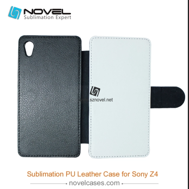 For Sony Xperia Z4 Sublimation Leather Wallet, Blank PU Leather Phone Case