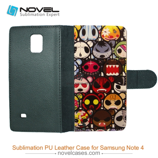 For Sam sung Galaxy Note 4 Sublimation Leather Case, Leather Phone Wallet