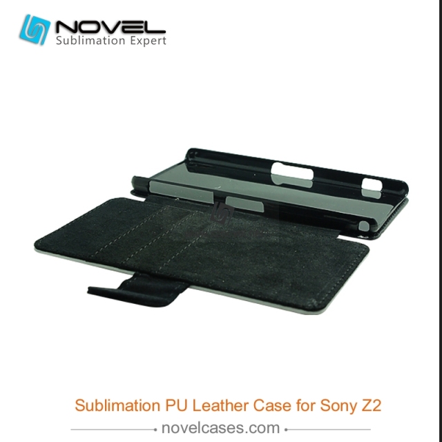For Sony Xperia Z2 Sublimation Leather Wallet, Blank PU Leather Phone Case
