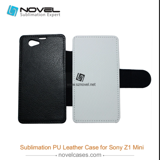 For Sony Xperia Z1 Mini Sublimation Leather Wallet, Blank PU Leather Phone Case