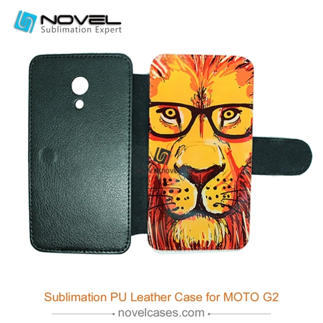 For Moto rola G2 Sublimation Leather Wallet, Blank PU Leather Phone Case