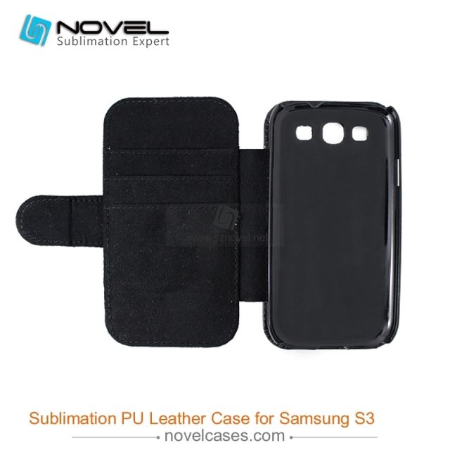 For Sam sung Galaxy S3 Sublimation Leather Wallet, Blank PU Leather Phone Case