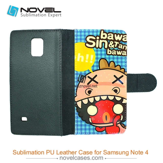 For Sam sung Galaxy Note 4 Sublimation Leather Case, Leather Phone Wallet